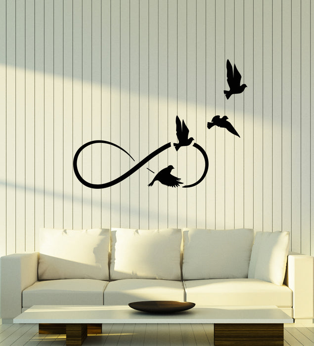 Vinyl Wall Decal Infinity Dove Woman Girl Room Romantic Bedroom Stickers Mural (g5110)