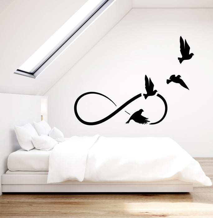 Vinyl Wall Decal Infinity Dove Woman Girl Room Romantic Bedroom Stickers Mural (g5110)