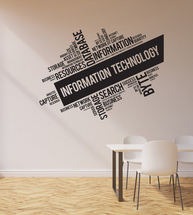 Vinyl Wall Decal Information Technology Business Network Internet Words Stickers Mural (ig6172)