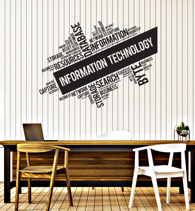 Vinyl Wall Decal Information Technology Business Network Internet Words Stickers Mural (ig6172)