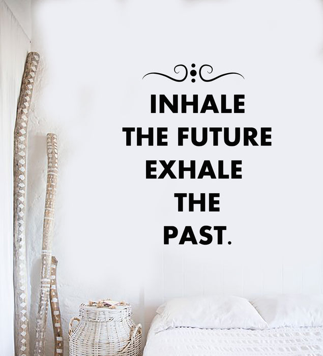 Vinyl Wall Decal Yoga Relax Quote Inhale Exhale Meditation Studio Stickers Mural (g2674)