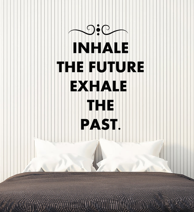 Vinyl Wall Decal Yoga Relax Quote Inhale Exhale Meditation Studio Stickers Mural (g2674)