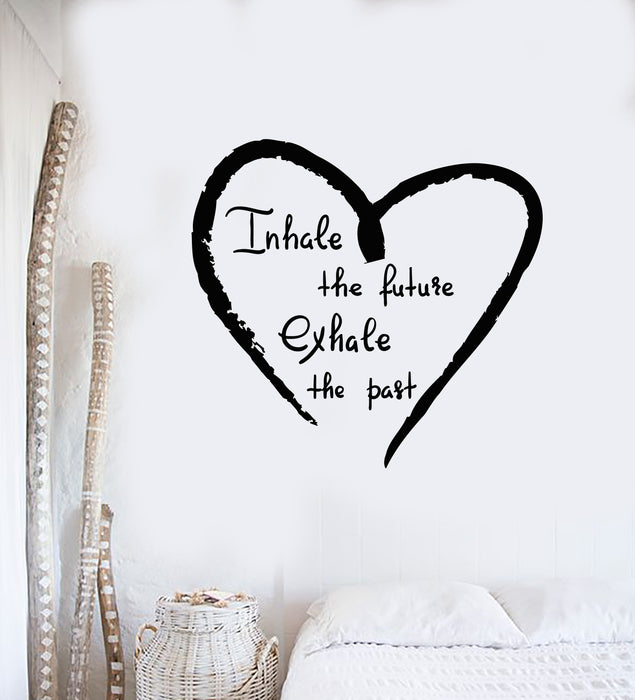 Vinyl Wall Decal Yoga Inhale Future Exhale Past Relaxation Meditation Inscription Stickers Mural (g2888)