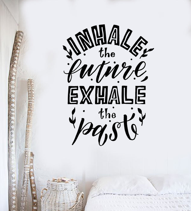 Vinyl Wall Decal Meditation Relax Room Inhale Exhale Words Quote Stickers Mural (g3855)