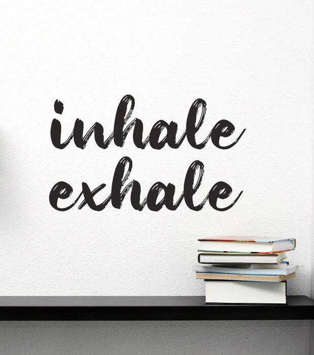 Vinyl Wall Decal Inhale Exhale Words Inspire Bedroom Yoga Room Stickers Mural (ig6324)