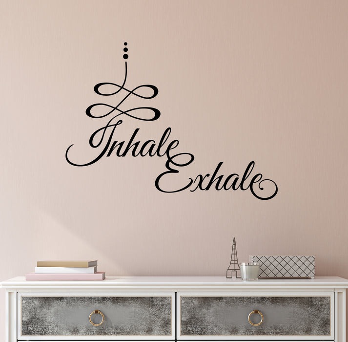Inhale Exhale Vinyl Wall Decal Lettering Breath Relax Stickers Mural (k222)