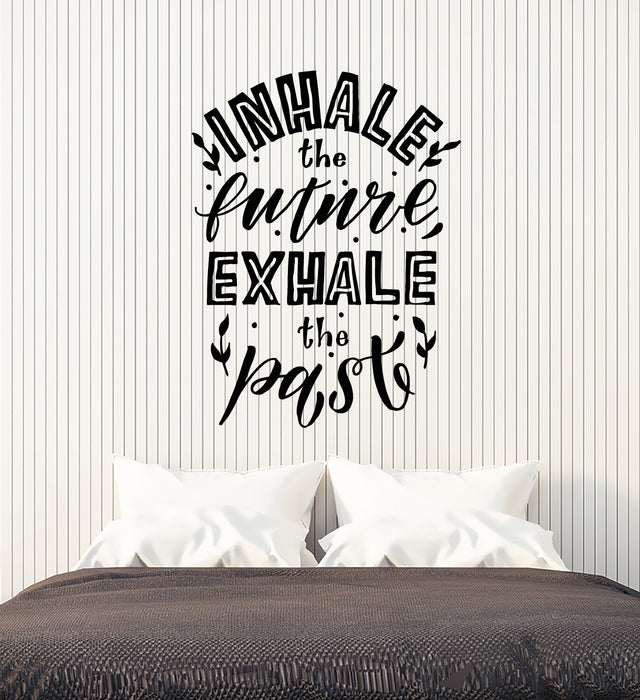 Vinyl Wall Decal Meditation Relax Room Inhale Exhale Words Quote Stickers Mural (g3855)