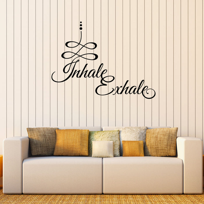 Inhale Exhale Vinyl Wall Decal Lettering Breath Relax Stickers Mural (k222)