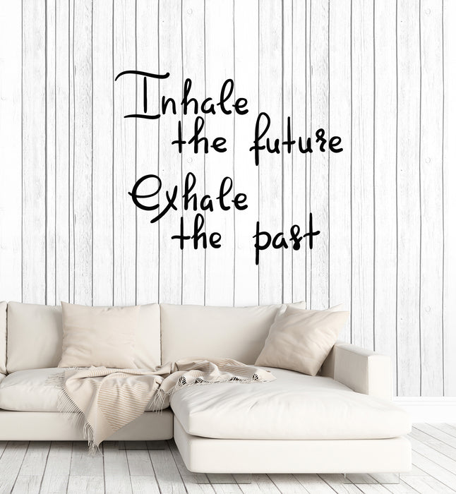 Autocollant mural en vinyle Inspirez Expirez Studio de méditation Inscription Mots Autocollants Mural (g3273)