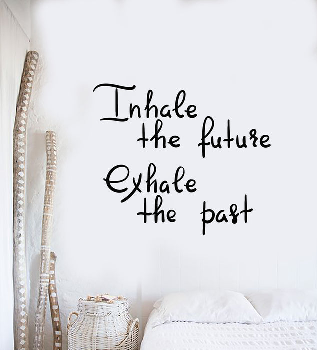 Autocollant mural en vinyle Inspirez Expirez Studio de méditation Inscription Mots Autocollants Mural (g3273)
