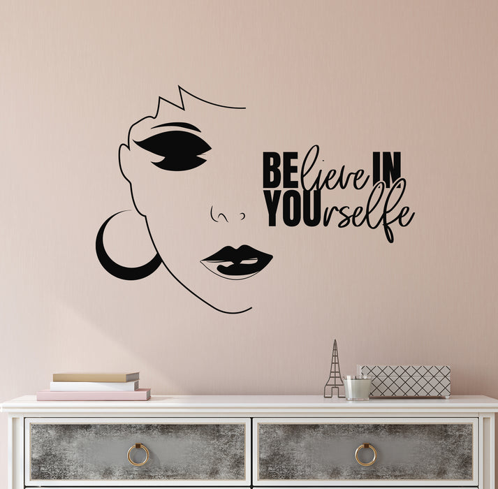 Vinyl Wall Decal Inspirational Quote Beauty Salon Girl Room Woman Phrase Stickers Mural (ig6493)