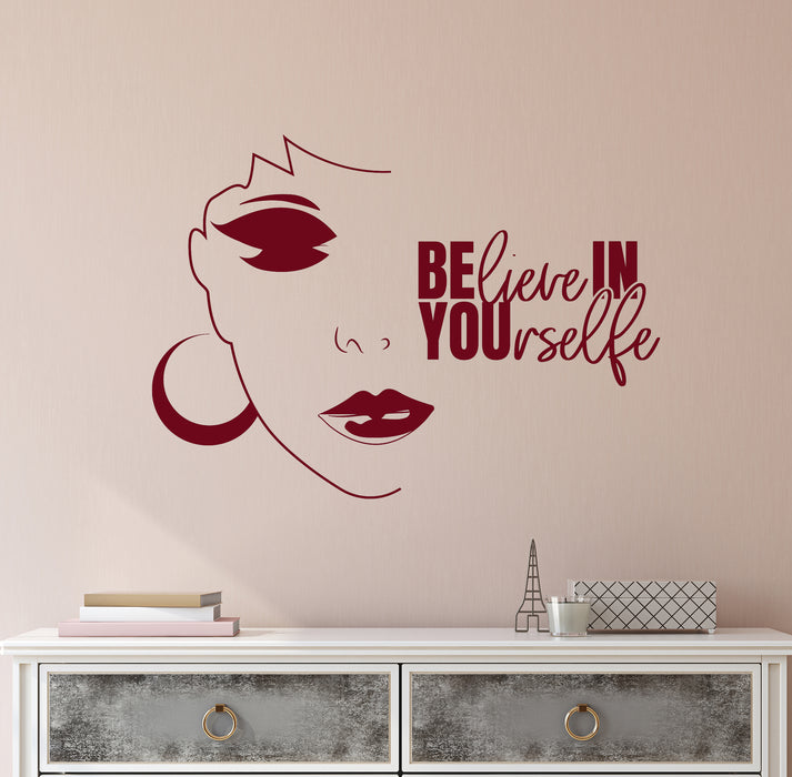 Vinyl Wall Decal Inspirational Quote Beauty Salon Girl Room Woman Phrase Stickers Mural (ig6493)