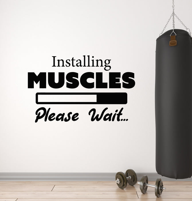 Vinyl Wall Decal Sport Installing Muscles Phrase Gym Loading Stickers Mural (g3985)