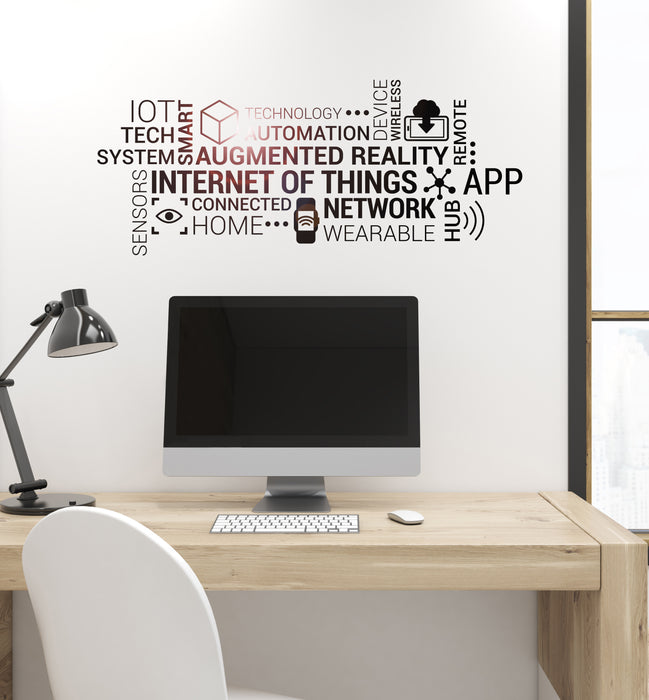 Vinyl Wall Decal Internet of Things IoT Devices Technology Words Art Stickers Mural (ig6297)