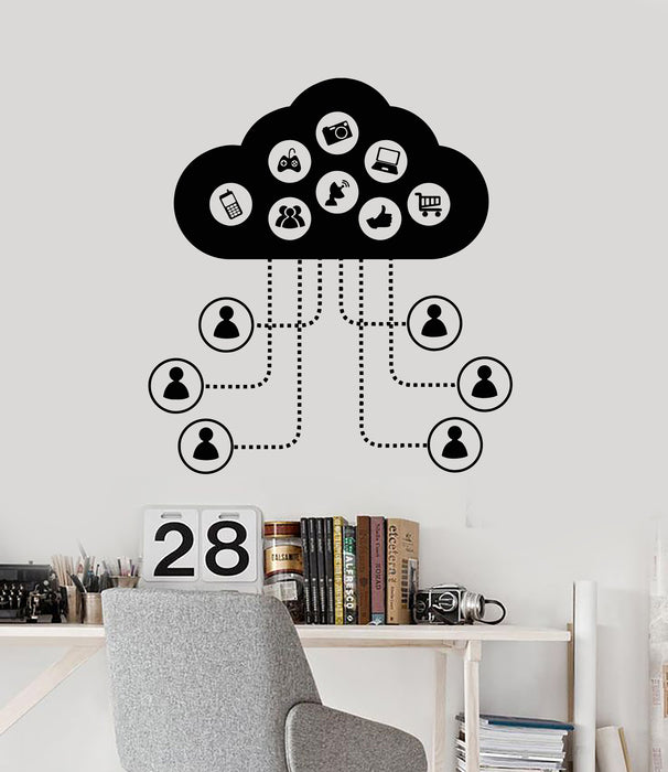 Виниловая наклейка на стену интернет-телефон камера технологии подключения наклейки настенная роспись (g5532)
