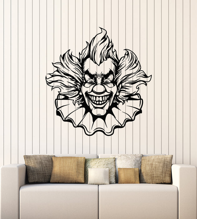 Vinyl Wall Decal Scary Clown Joker Mask Clown Monster Horror Stickers Mural (g4492)