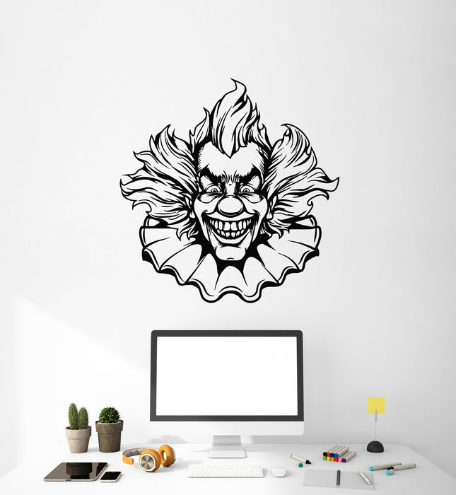 Vinyl Wall Decal Scary Clown Joker Mask Clown Monster Horror Stickers Mural (g4492)