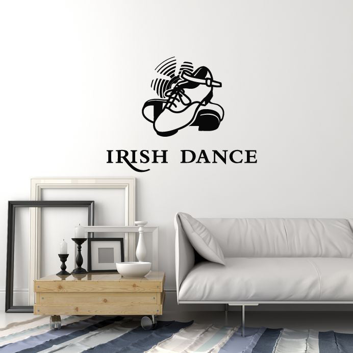 Vinyl Wall Decal Irish Dance School Ireland Dancing Shoes Decor Stickers Mural (ig6109)