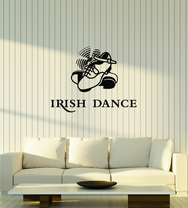 Vinyl Wall Decal Irish Dance School Ireland Dancing Shoes Decor Stickers Mural (ig6109)