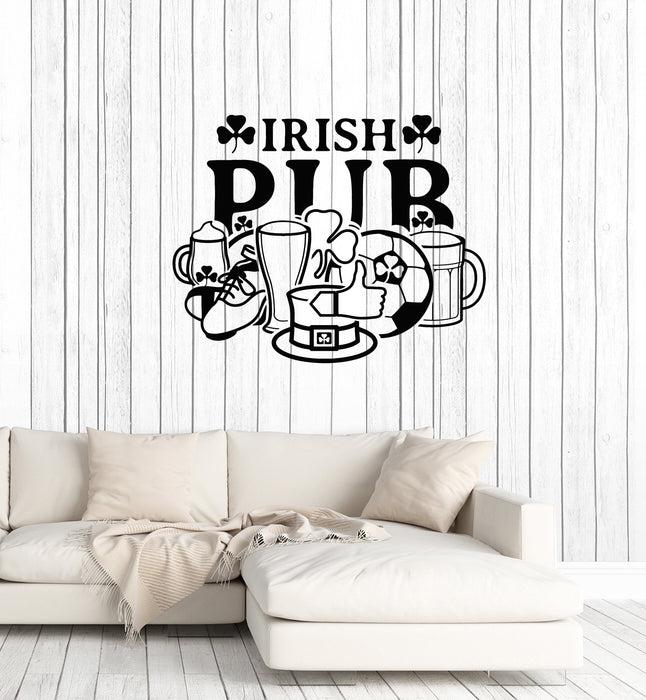 Виниловая наклейка на стену ирландский паб знак окно ирландский символ бар украшение искусство наклейки фреска (ig5424)