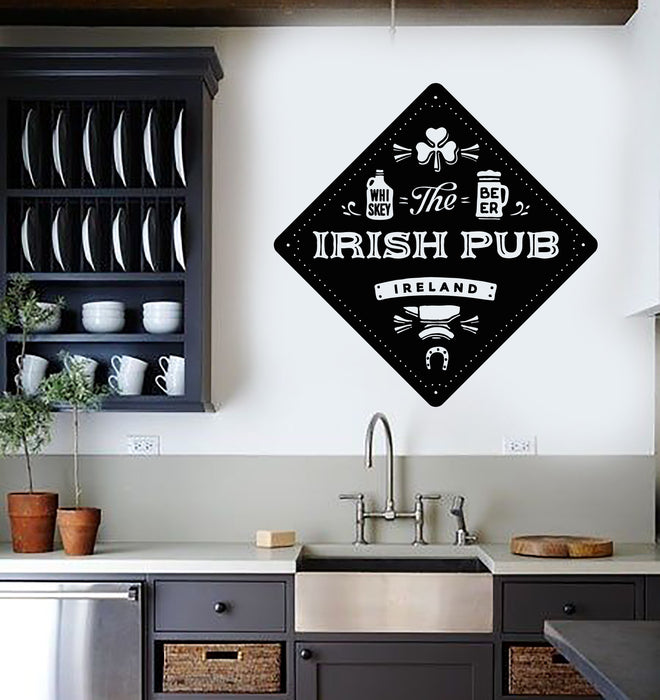 Vinyl Wall Decal Beer Whiskey Irish Pub Bar Alcohol Beerhouse Stickers Mural (g4564)