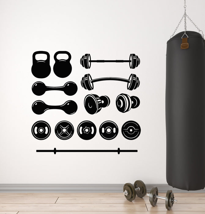 Виниловые наклейки на стену Тренажерный зал Тренировки Железный Спорт Бодибилдинг Фитнес Наклейки Фреска (g2100)