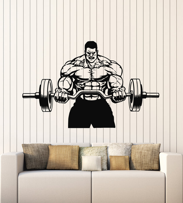 Vinyl Wall Decal Fitness Center Iron Sports Gym Bodybuilding Stickers Mural (g5417)