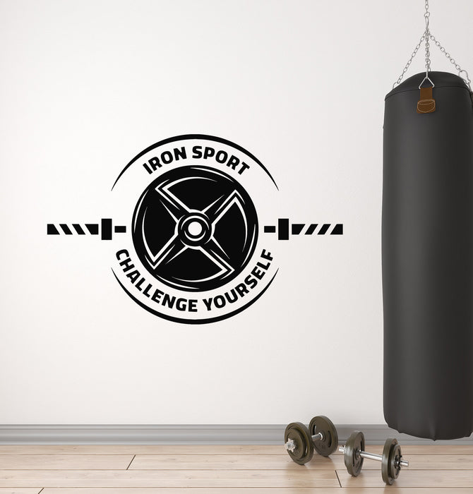 Vinyl Wall Decal Fitness Club Iron Sport Gym Weight Muscle Stickers Mural (g4434)
