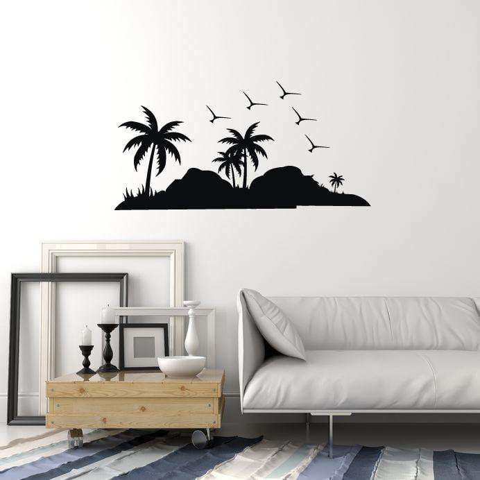 Vinyl Wall Decal Island Palms Birds Home Room Decoration Art Stickers Mural (ig5652)