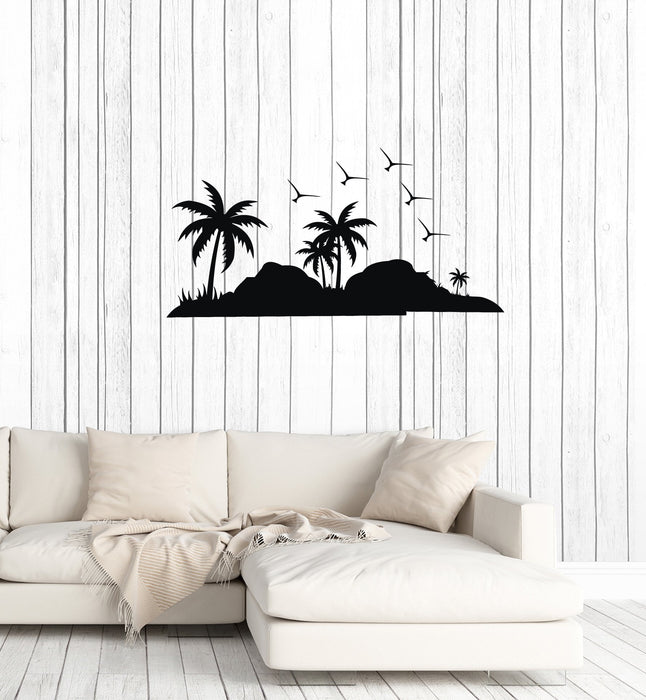 Vinyl Wall Decal Island Palms Birds Home Room Decoration Art Stickers Mural (ig5652)