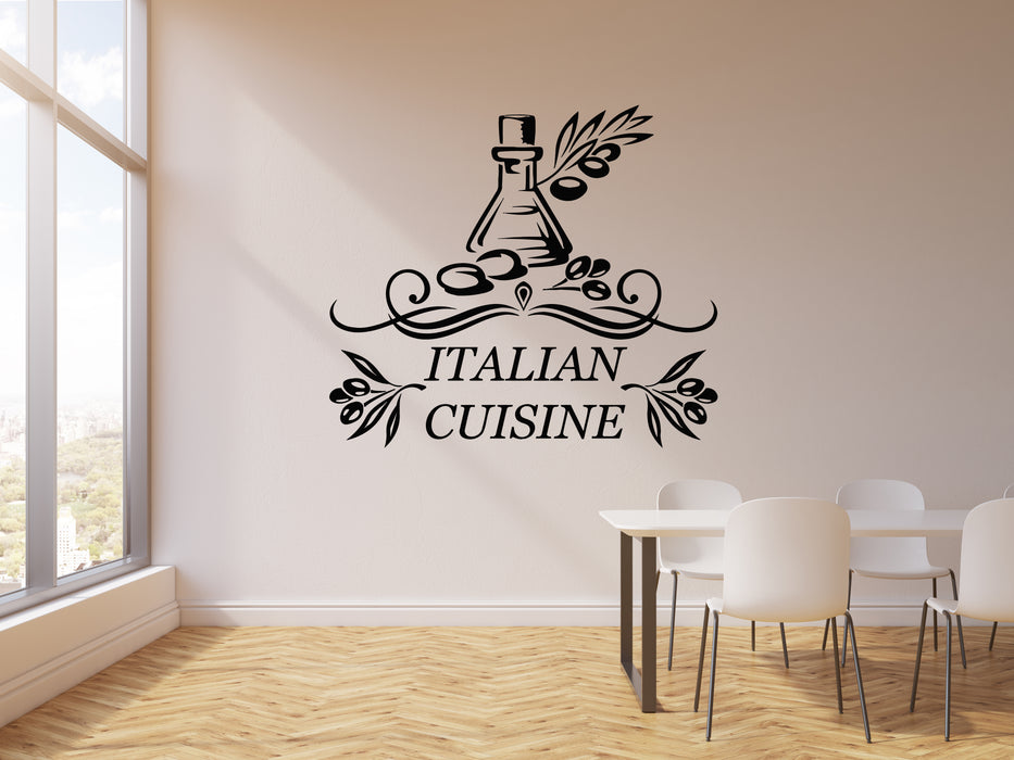 Vinyl Wall Decal Italian Cuisine Olive Food Italy Restaurant Stickers Mural (g381)