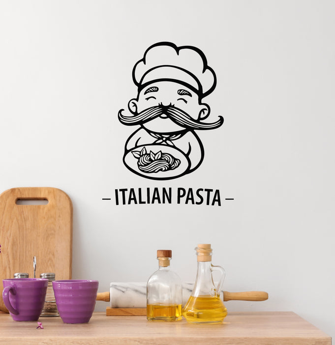 Vinyl Wall Decal Italian Pasta Cuisine Food Italia Decoration Stickers Mural (g6512)