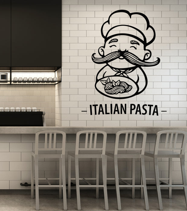 Vinyl Wall Decal Italian Pasta Cuisine Food Italia Decoration Stickers Mural (g6512)