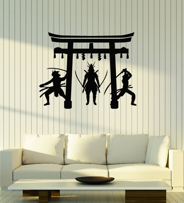 Vinyl Wall Decal Japanese Warriors Samurai Gate Asian Art Decor Stickers Mural (ig5282)