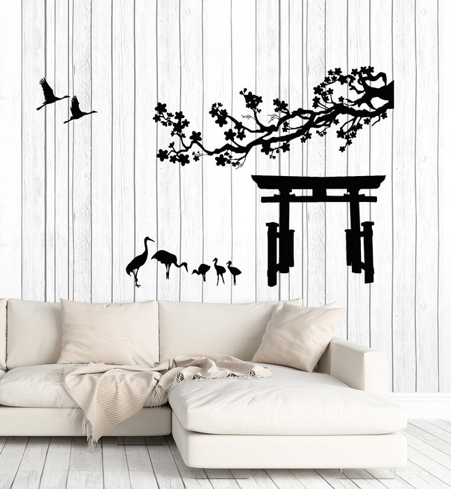 Vinyl Wall Decal Japanese Bonsai Tree Nature Japan Gate Island Stickers Mural (g6350)