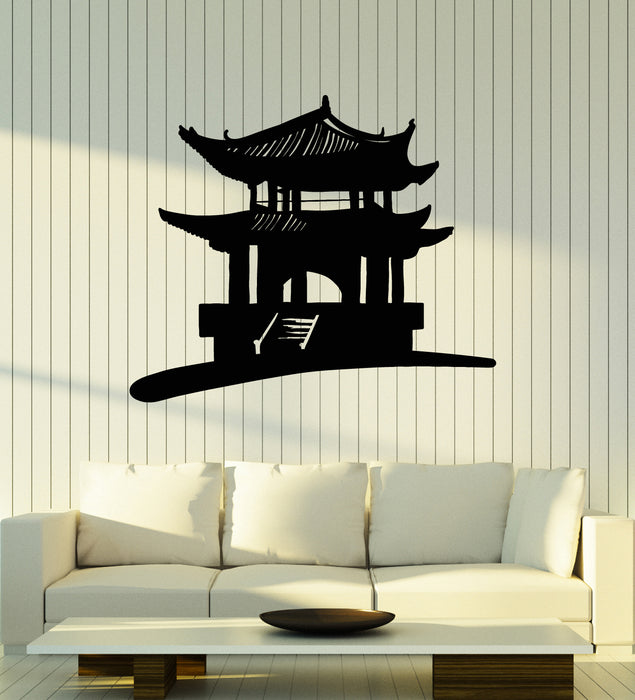Vinyl Wall Decal Japanese Pagoda Oriental Asian Decoration Stickers Mural (g6159)