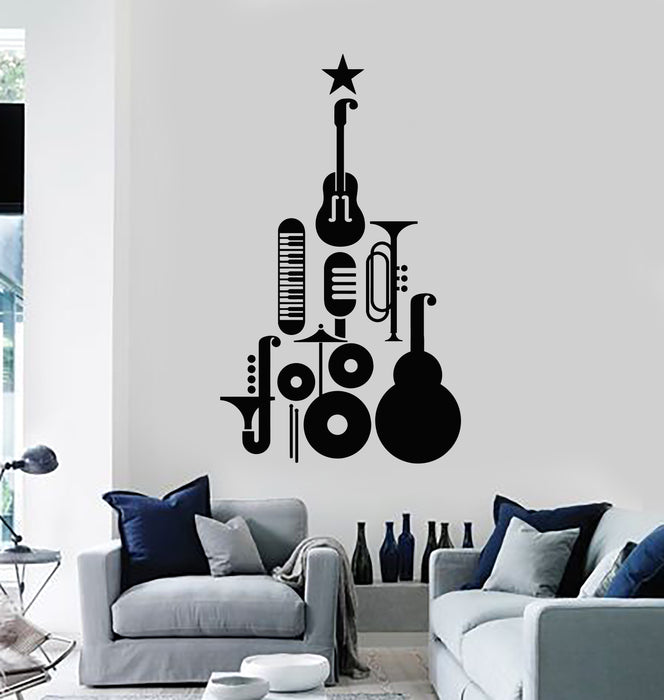 Vinyl Wall Decal Jazz Festival Musical Instruments Star Music Stickers Mural (g746)