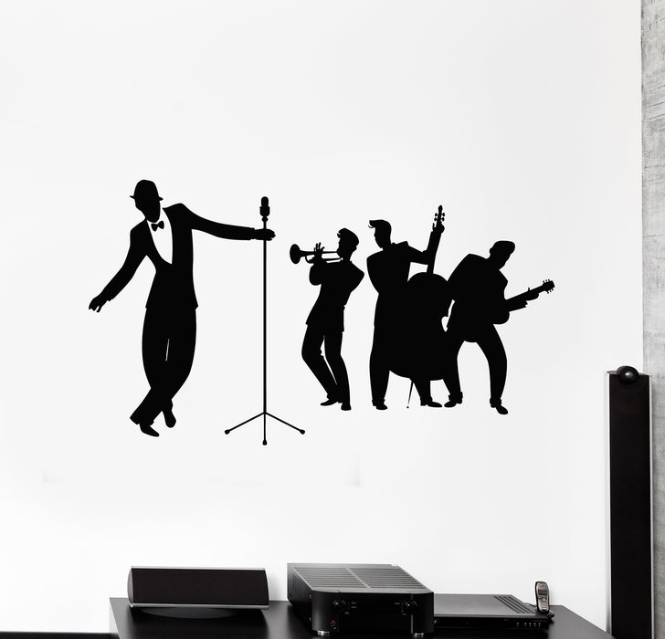 Vinyl Wall Decal Blues Jazz Band Club Musical Instruments Art Stickers Mural (g2880)