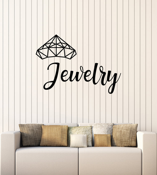 Vinyl Wall Decal Jewelry Shop Interior Beauty Diamond Gemstone Stickers Mural (g6634)