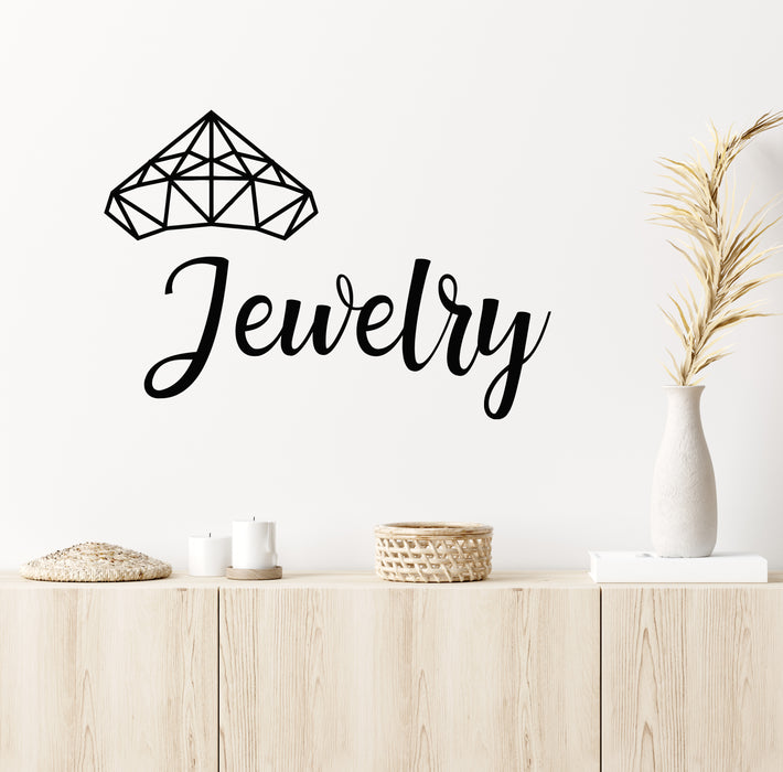 Vinyl Wall Decal Jewelry Shop Interior Beauty Diamond Gemstone Stickers Mural (g6634)