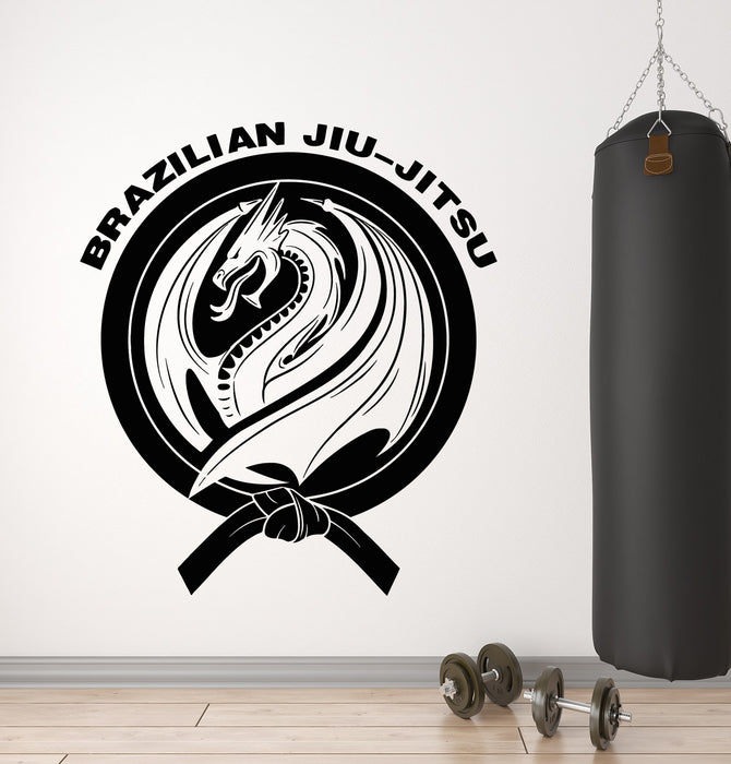 Vinyl Wall Decal Brazilian Jiu-Jitsu Fight Club Fighting MMA Sports Stickers Mural (g5474)