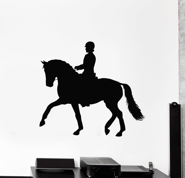 Vinyl Wall Decal Horse Rider Silhouette Jockey Horseman Decor Stickers Mural (g6477)