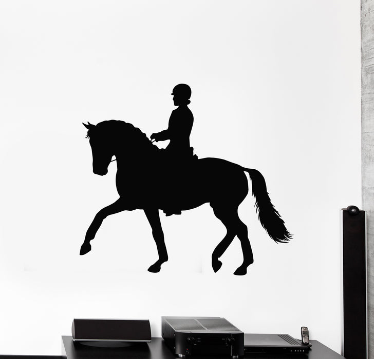 Autocollant mural en vinyle Silhouette de cavalier Jockey Cavalier Décor Autocollants Mural (g6477)