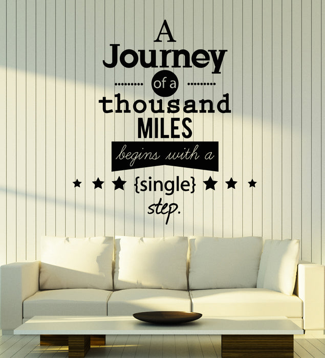 Vinyl Wall Decal Journey Travel Motivational Phrase Words Home Decor Stickers Mural (g2829)