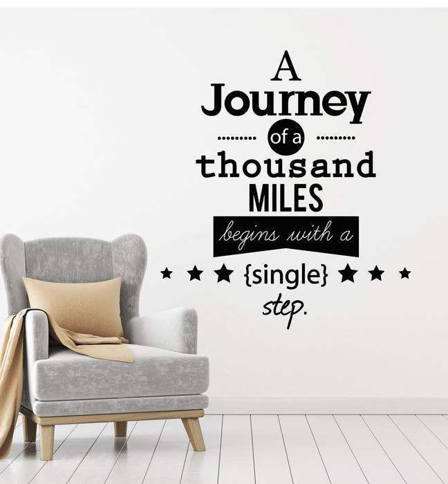 Vinyl Wall Decal Journey Travel Motivational Phrase Words Home Decor Stickers Mural (g2829)