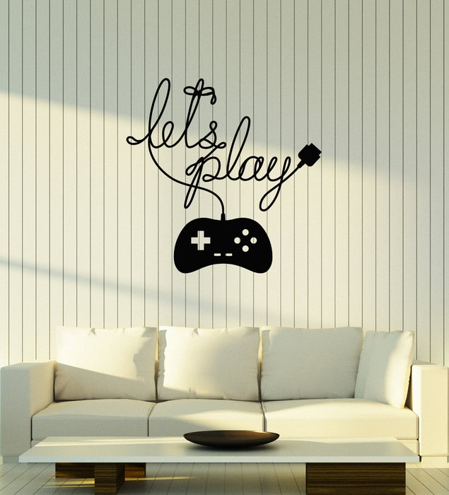 Vinyl Wall Decal Gaming Phrase Gamepad Video Games Gamer Room Stickers Mural (ig5557)