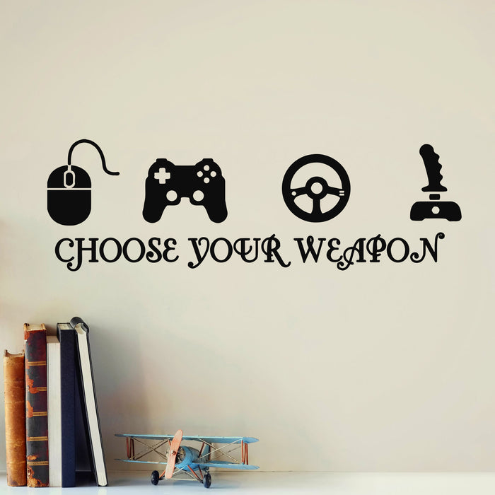 Joystick Gamer Vinyl Wall Decal Quote Video Game Play Room eSports Stickers Unique Gift (ig3216)