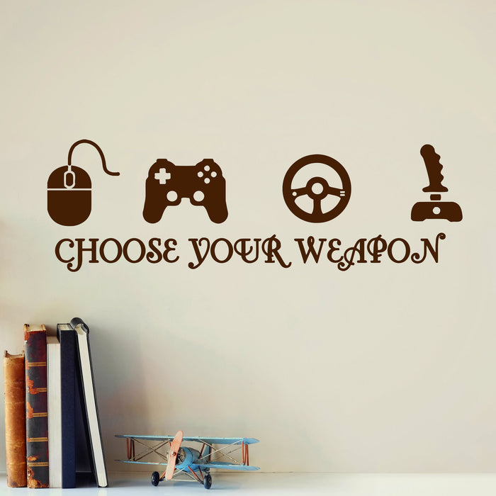Joystick Gamer Vinyl Wall Decal Quote Video Game Play Room eSports Stickers Unique Gift (ig3216)