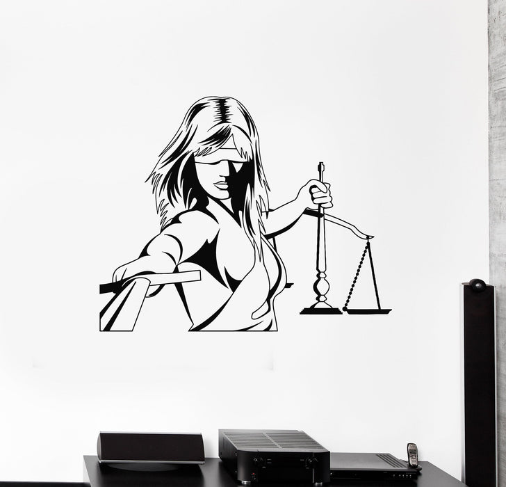 Vinyl Wall Decal Justice Law Firm Court Judge Lawyer Art Decor Stickers Mural (ig5280)