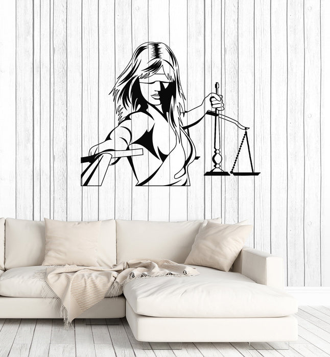 Vinyl Wall Decal Justice Law Firm Court Judge Lawyer Art Decor Stickers Mural (ig5280)